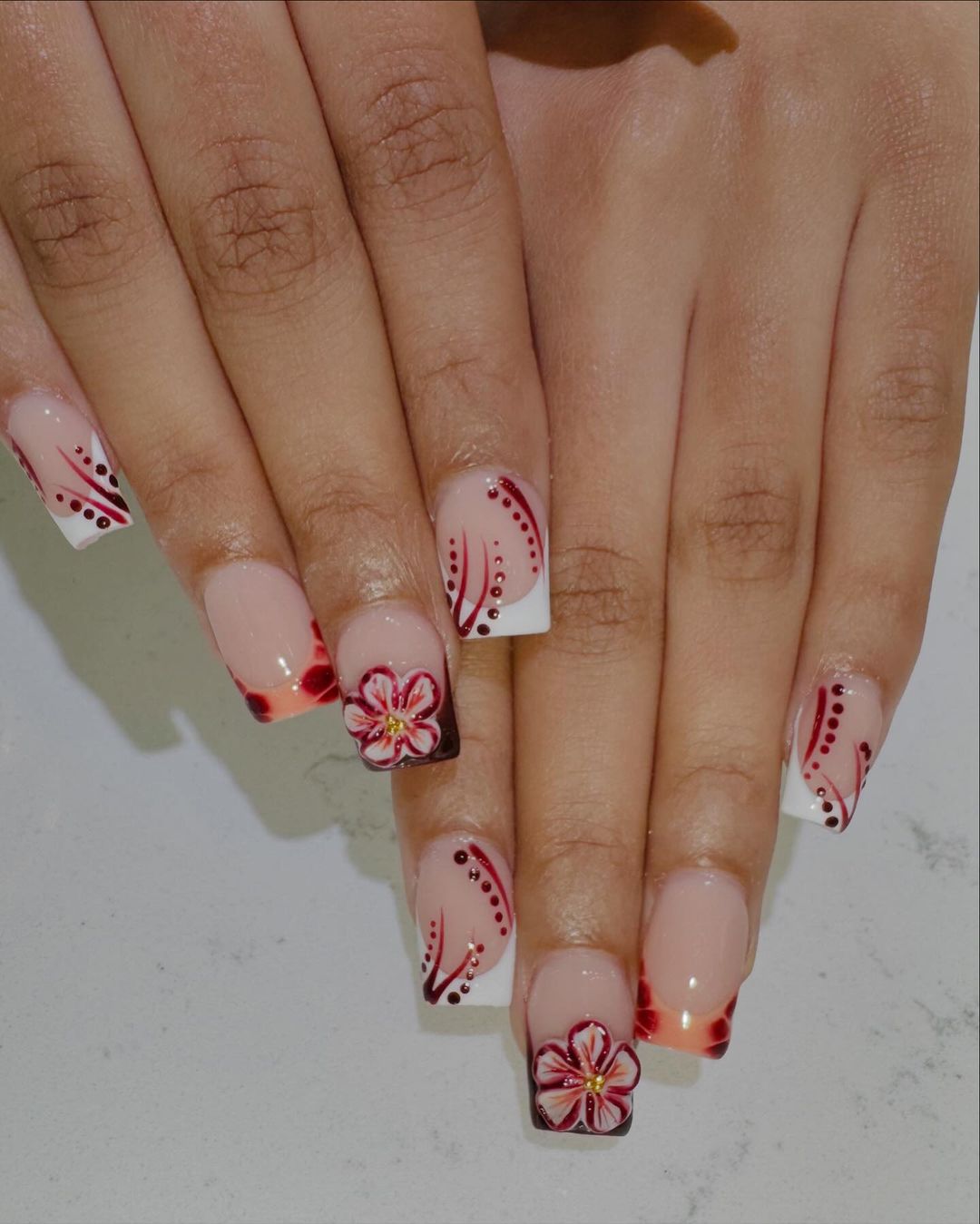 Nail enhancement services - Acrylic nails, dip powder, gel extensions, and pink & white nails at GoldenOne Canton