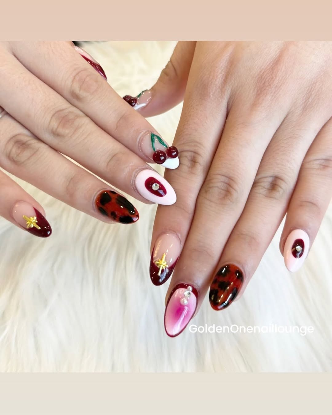 Custom nail art designs at GoldenOne Nail Lounge Canton - Creative nail designs, ombre, French tips, and artistic nail styling